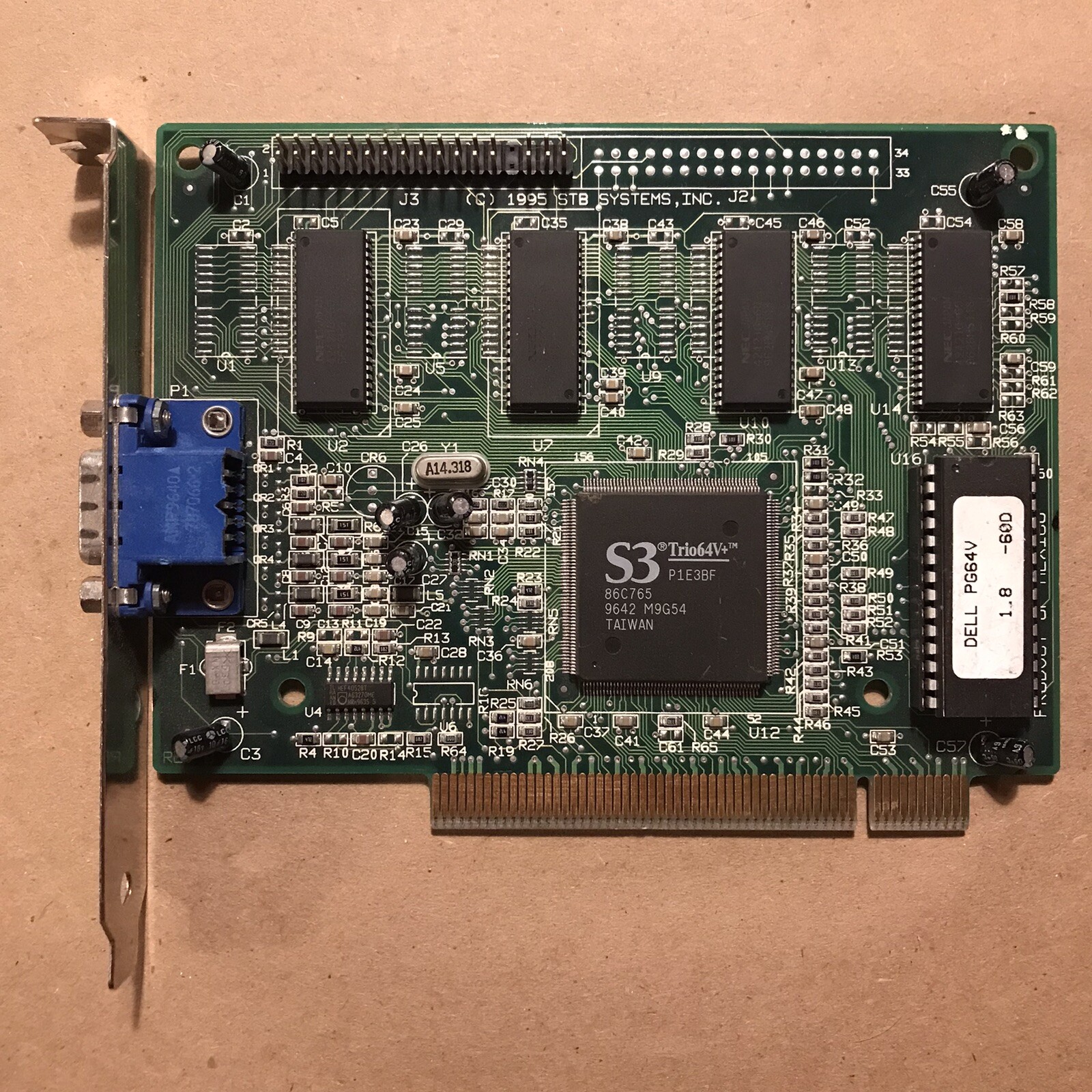 Dell PG64v STB 2MB PCI Trio64v Video Card 85675 210-0200-002