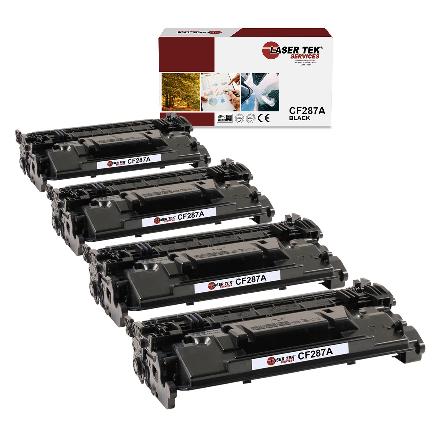 4Pk LTS 87A CF287A Black Compatible for HP LaserJet M506 M506n M506x Toner