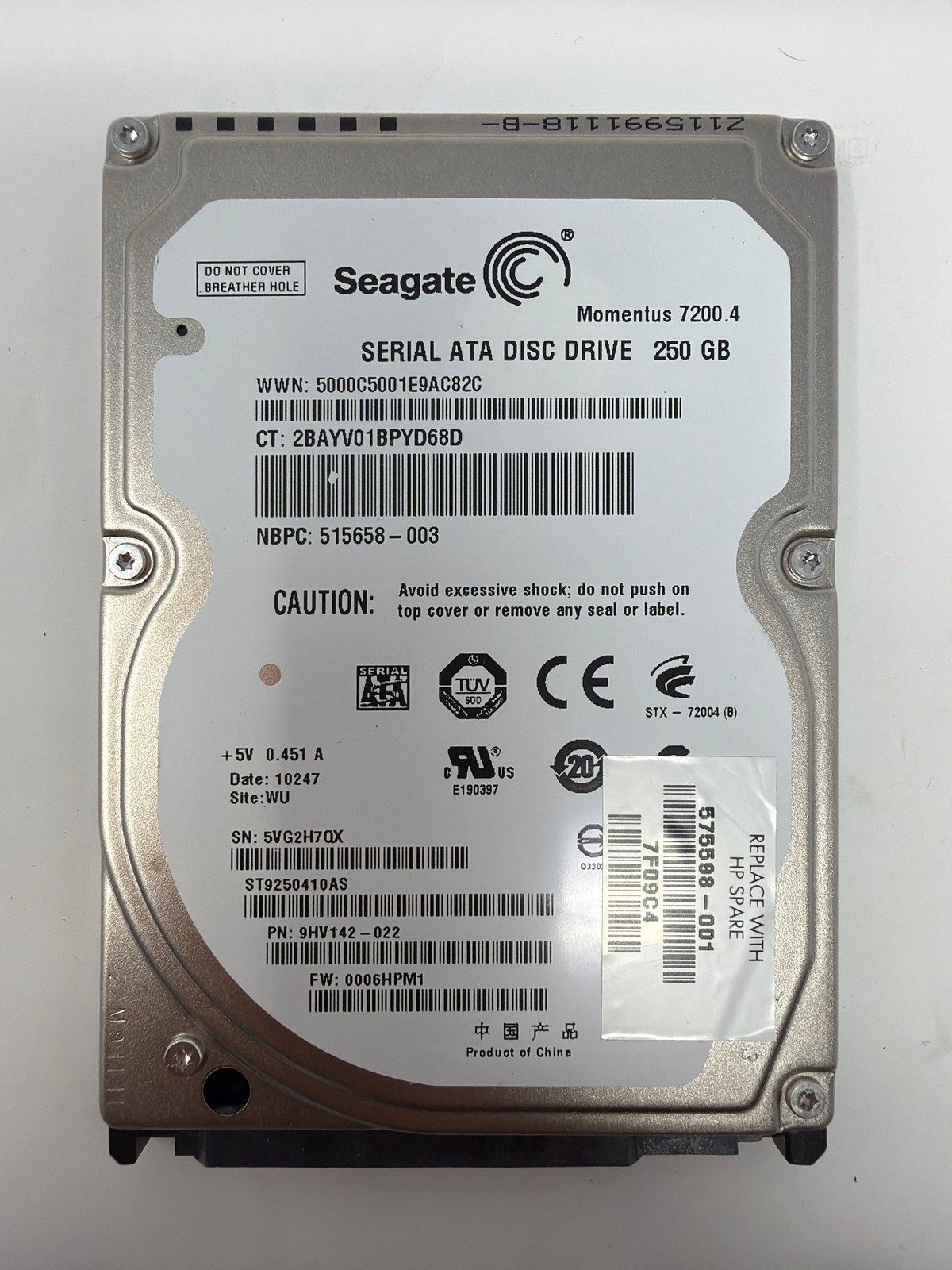 Seagate ST9250410AS 250GB SATA Grade B
