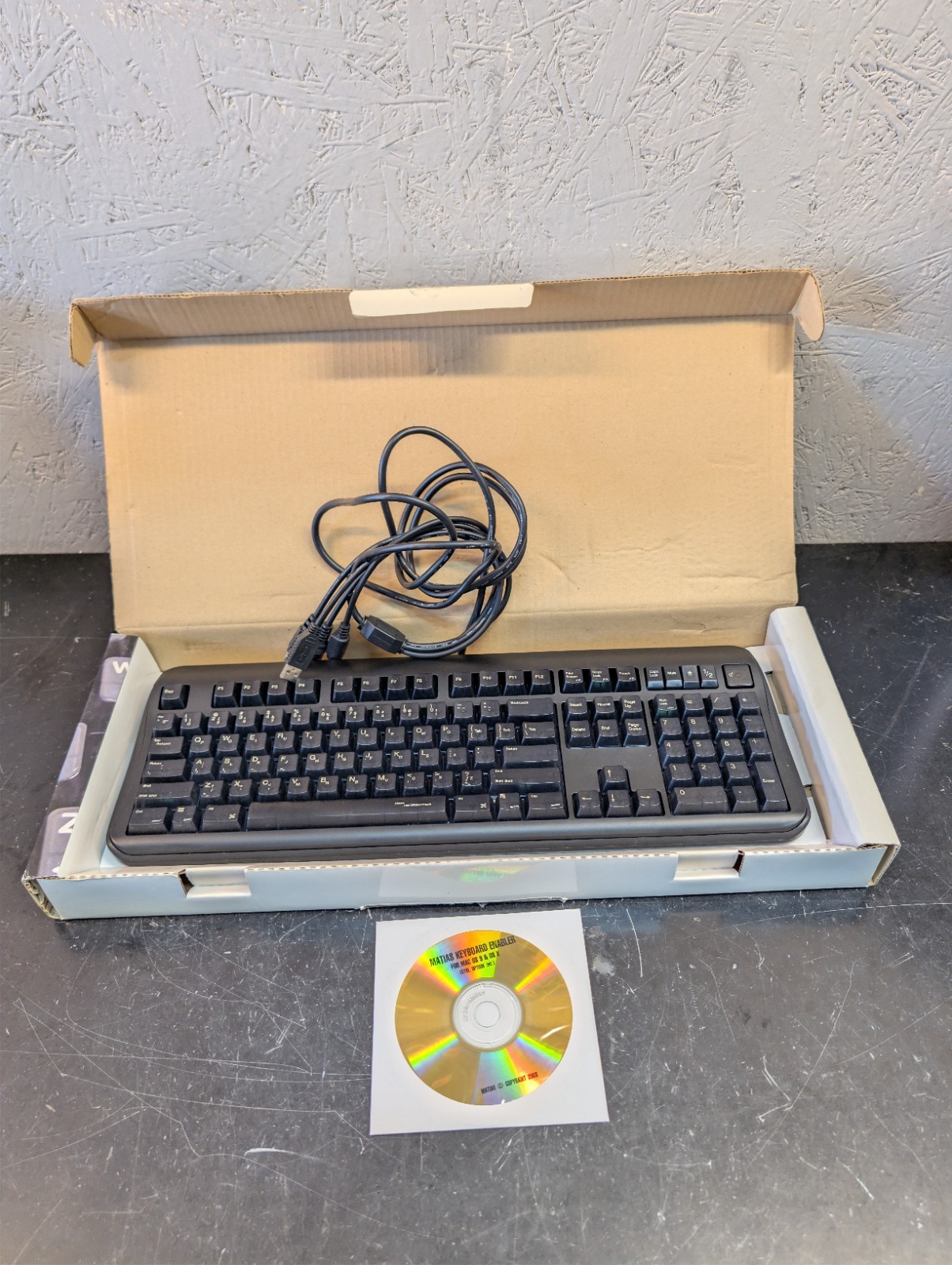 Matias Half-QWERTY Keyboard Black Color FK101 USB PS/2 ADB Connection 3 in 1 Key