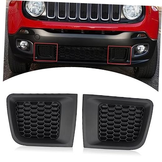 1 Pair Front Bumper Insert Grilles Bezel Cover Replacement Fit for Jeep