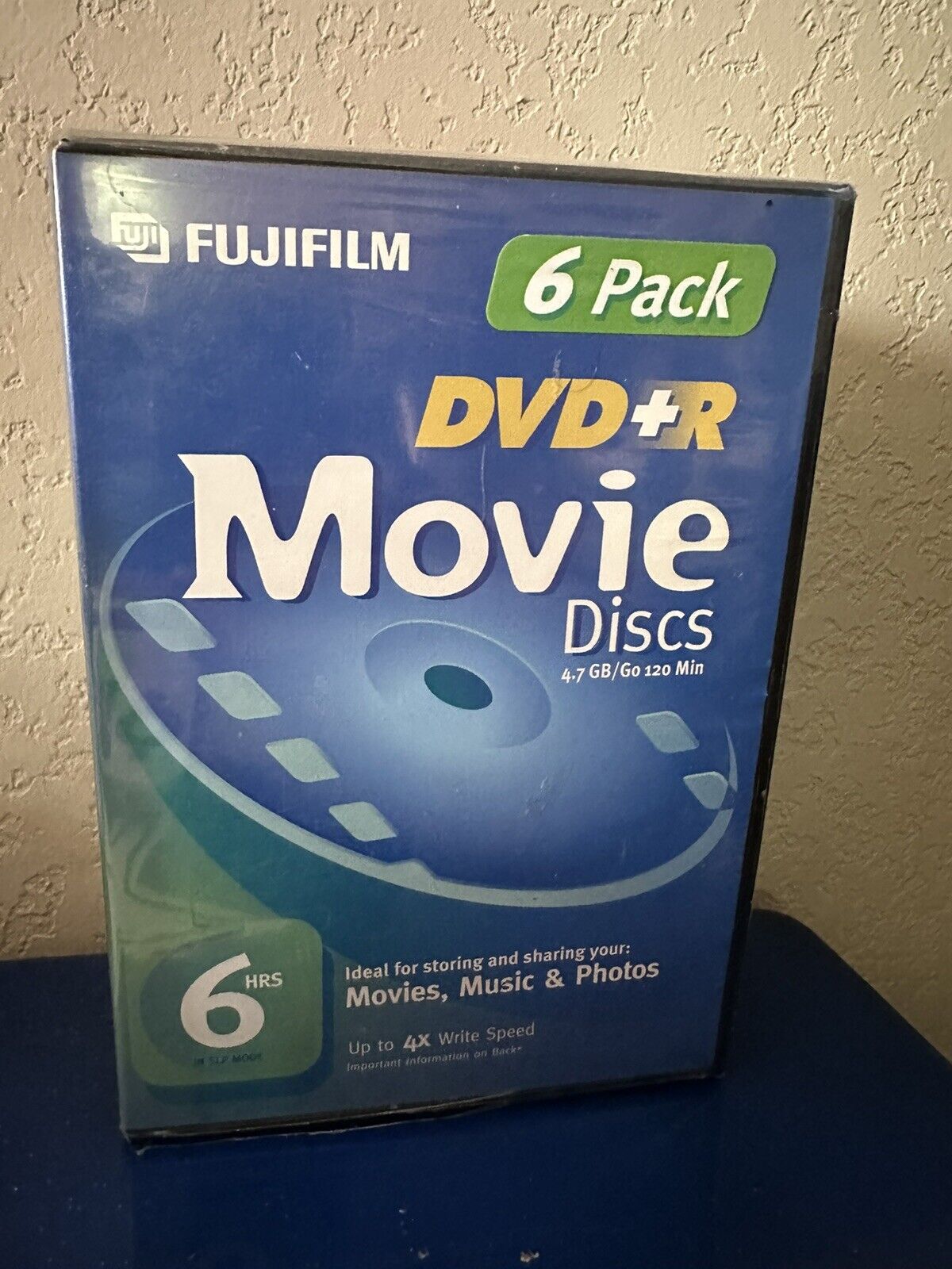 Fujifilm 6 Pack DVD+R Movie Discs. 4.7GB /Go 120 minutes/6 Hrs In SLP Mode