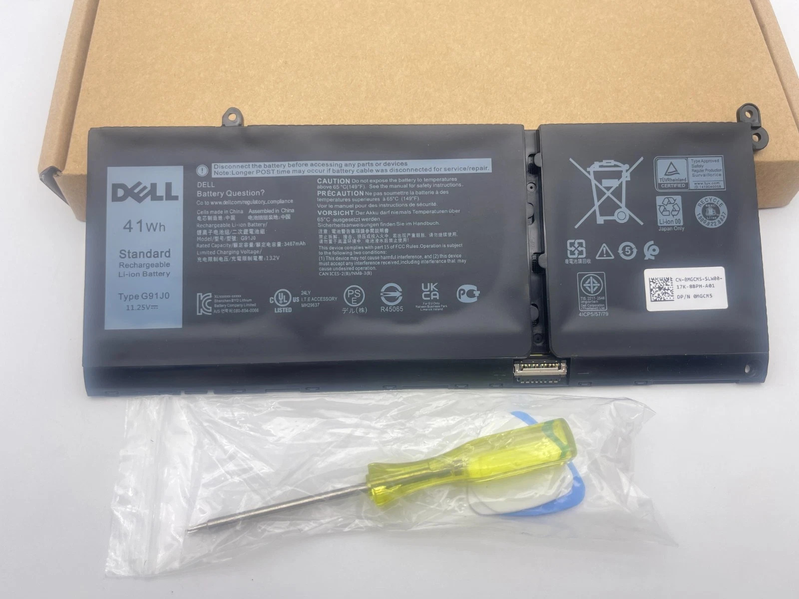 OEM G91J0 41WH Battery For Dell Latitude 3320 3420 3520 Inspiron 15 3511 MGCM5