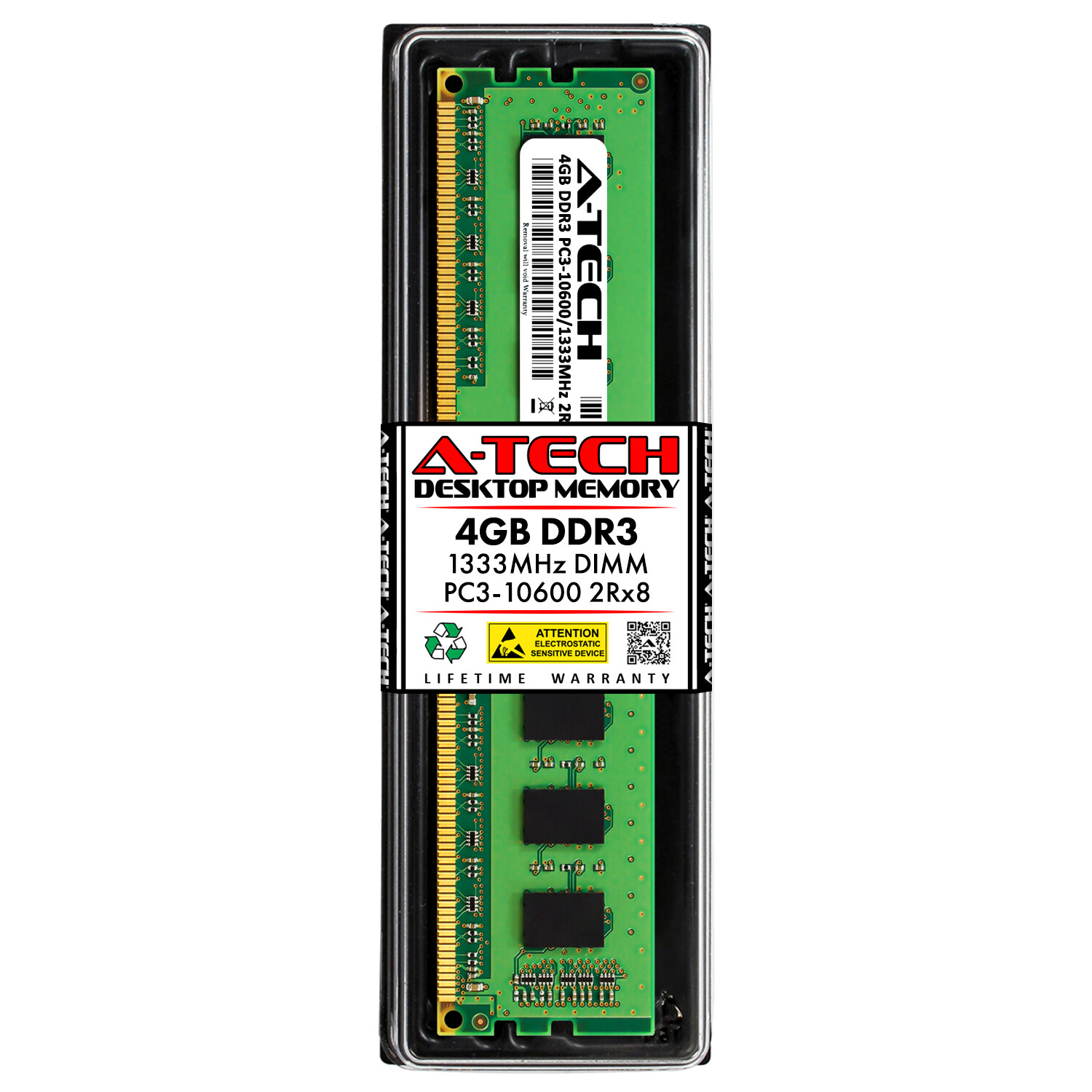 4GB DDR3 PC3-10600 DIMM (Replacement for Kingston KVR1333D3N9/4G) Memory RAM