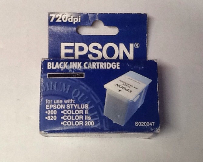 Genuine EPSON 720dpi Black Printer Ink Cartridge Inkjet S020047 EXPIRED,EP-02