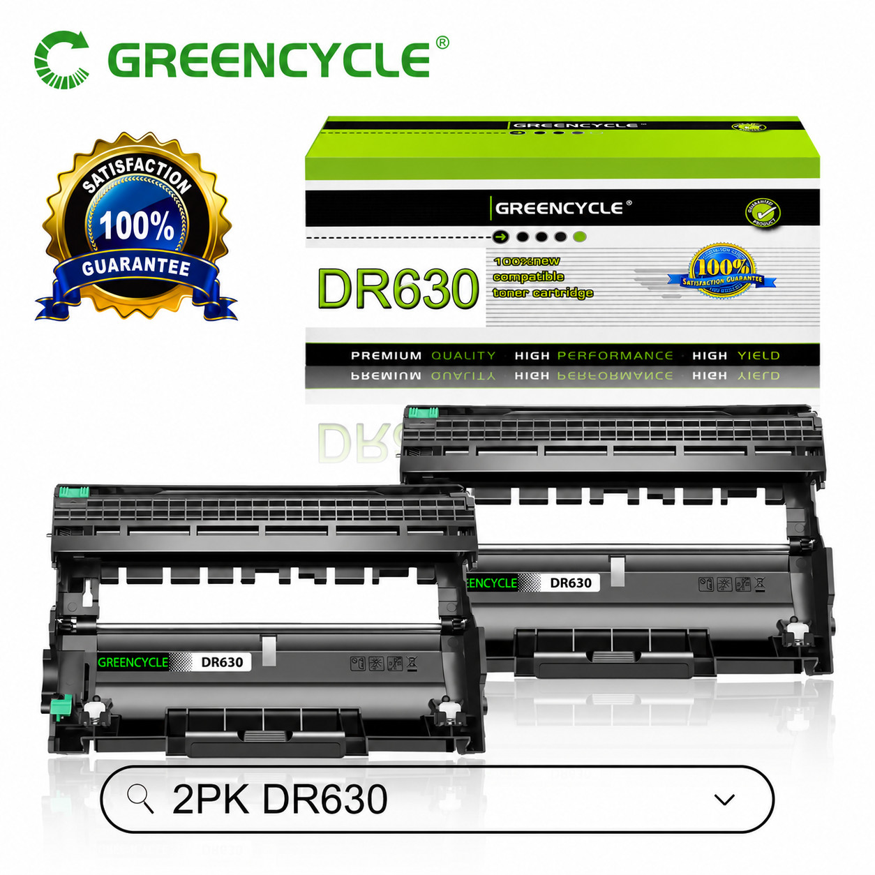 2 PACK DR630 Drum Unit for Brother DR630 DCP-L2520DW DCP-L2540DW HL-L2360DW