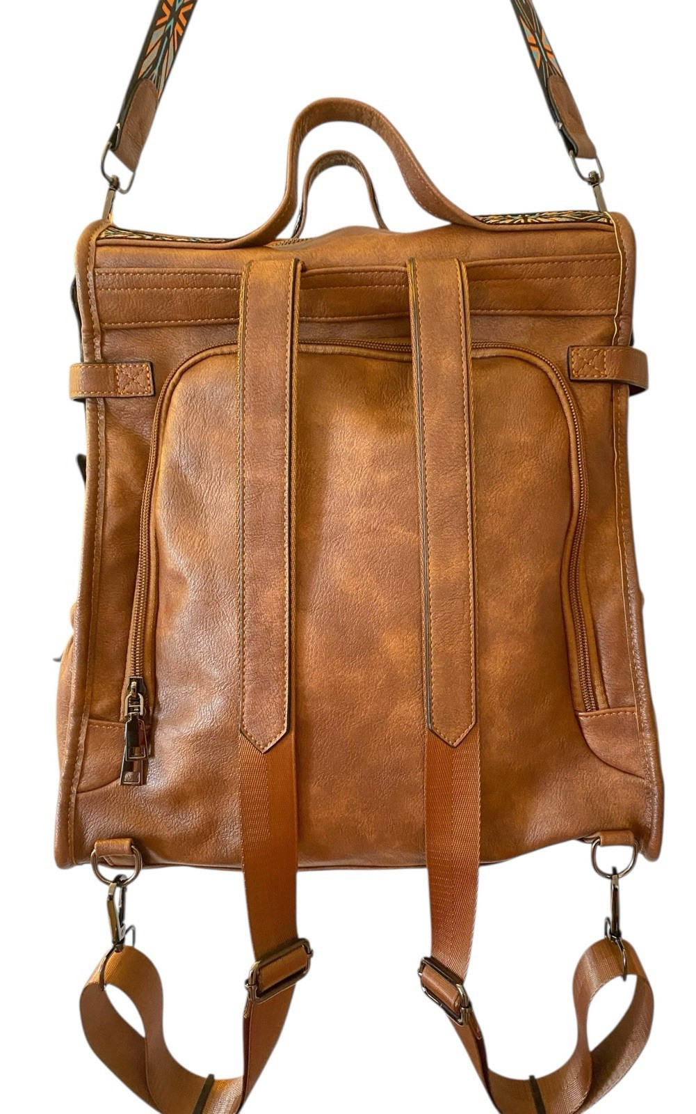 FADEON Leather Laptop Backpack  Designer 1 Brown Retro Style Tote Luggage Aztec