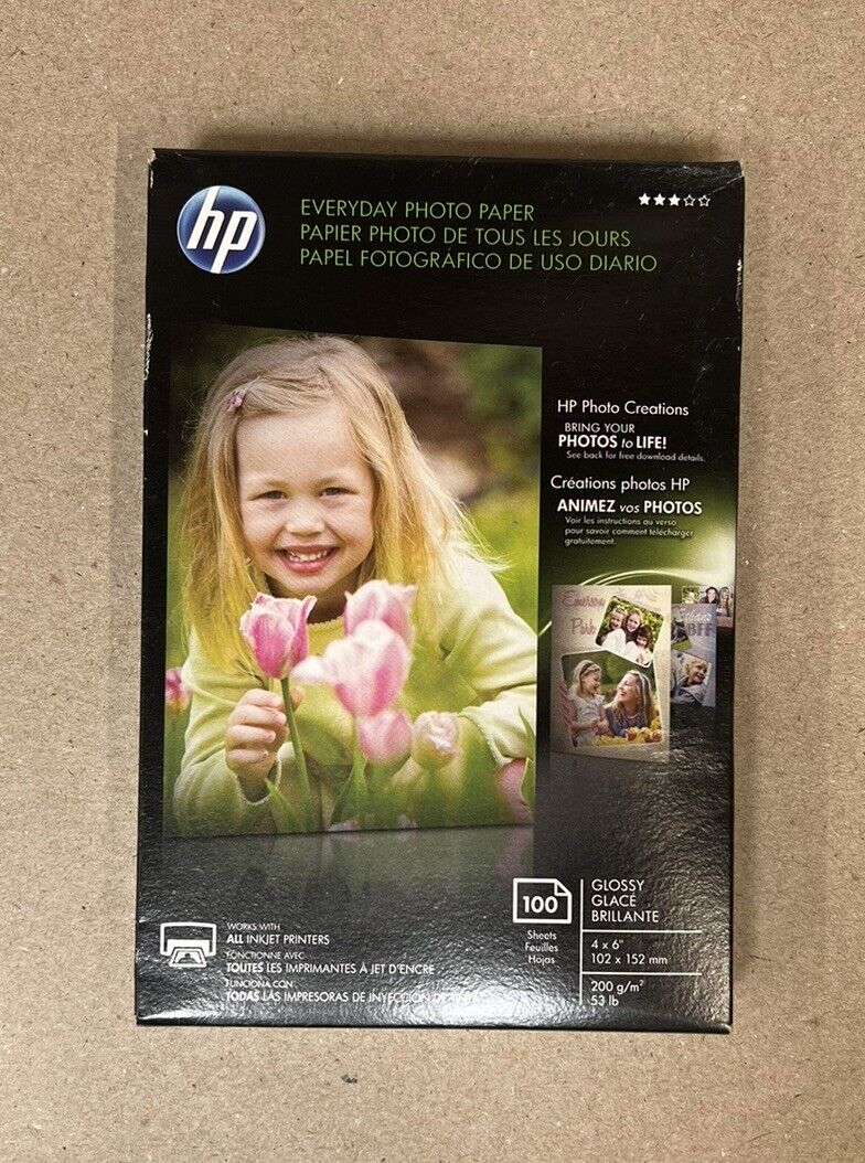 HP Genuine Everyday Photo Printer Paper 100 Sheets 4\