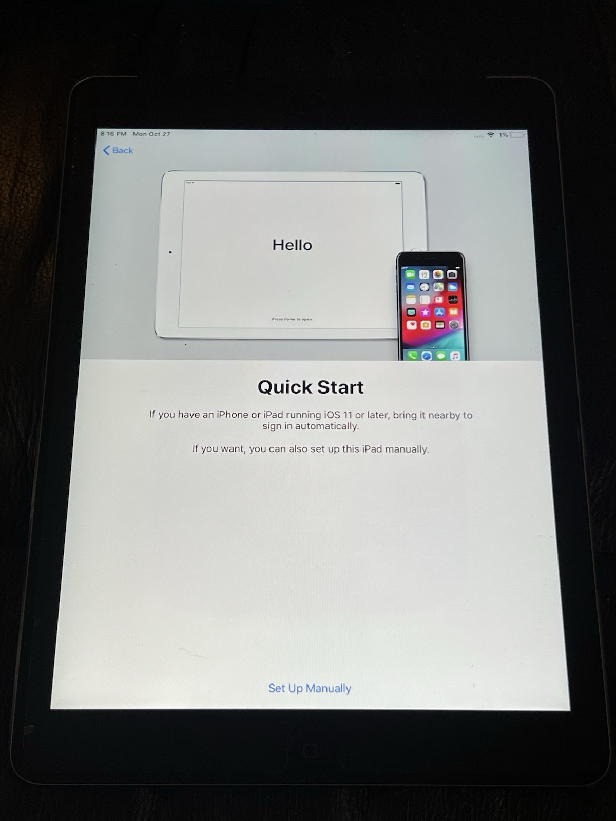 Apple iPad Air Model 1475 Sold As Is For Parts See Description