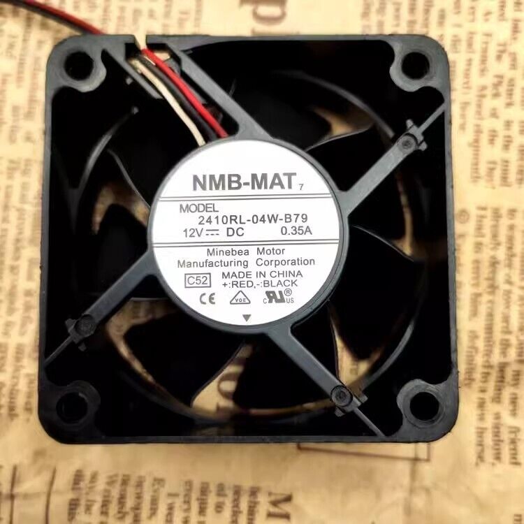 NMB 2410RL-04W-B79 6025 DC12V 0.35A 6CM 3-Wire Dual Ball Cooling Fan
