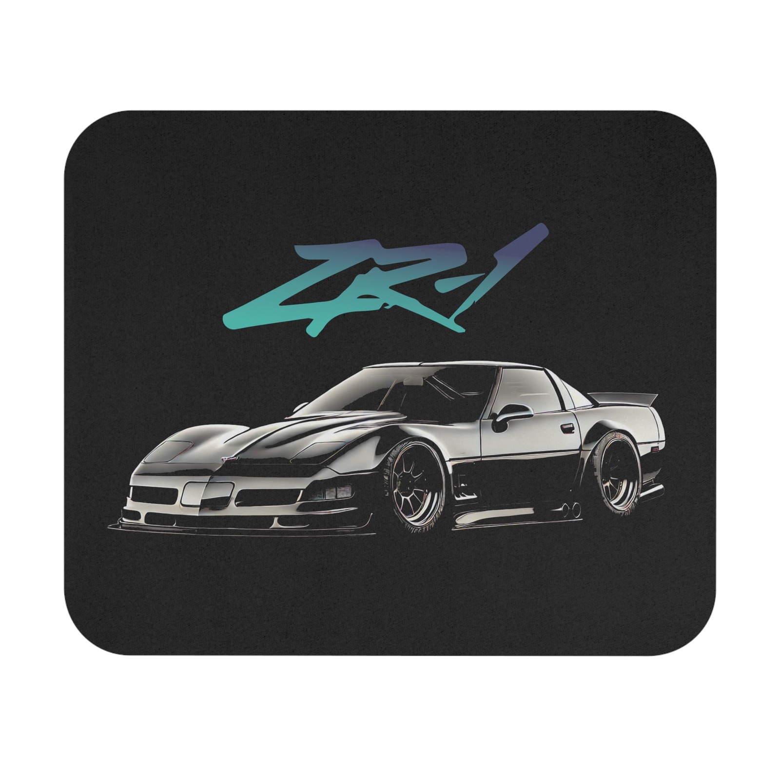 C4 Corvette ZR-1 Mouse Pad – Custom Black & Silver Sports Car Design