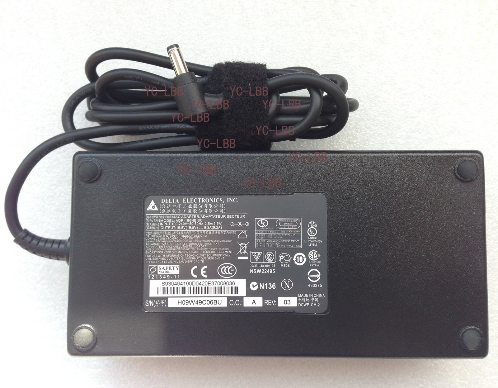 Original OEM Delta 19.5V 9.2A AC/DC Adapter for MSI WT70 2OK-2426US,ADP-180NB BC