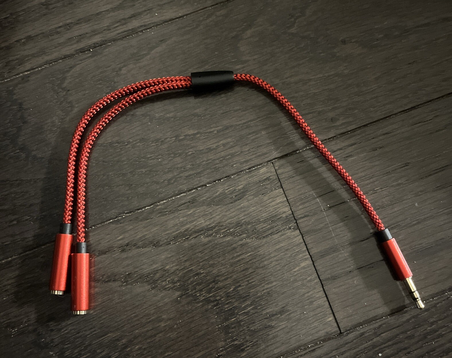 JSAUX Headphone Splitter, Audio Splitter 3.5mm Male TRS to 2 Dual 0.9ft, Red