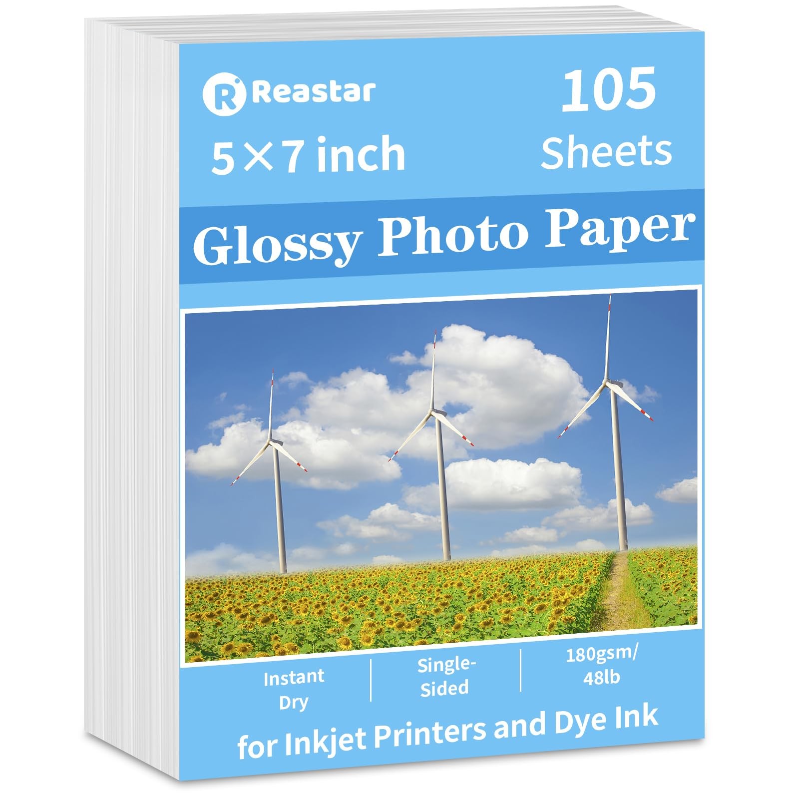 Glossy Photo Paper 5×7 in, 105 Sheets Inkjet Photo Printer Paper