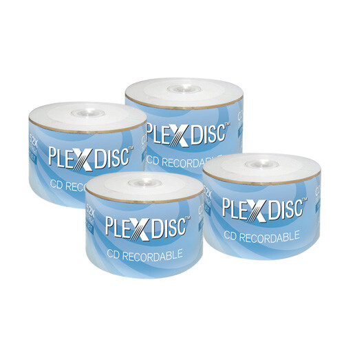 200 PC PlexDisc 52X 700 MB 80 MIN CD-R White Inkjet Hub Printable Disc 631-210