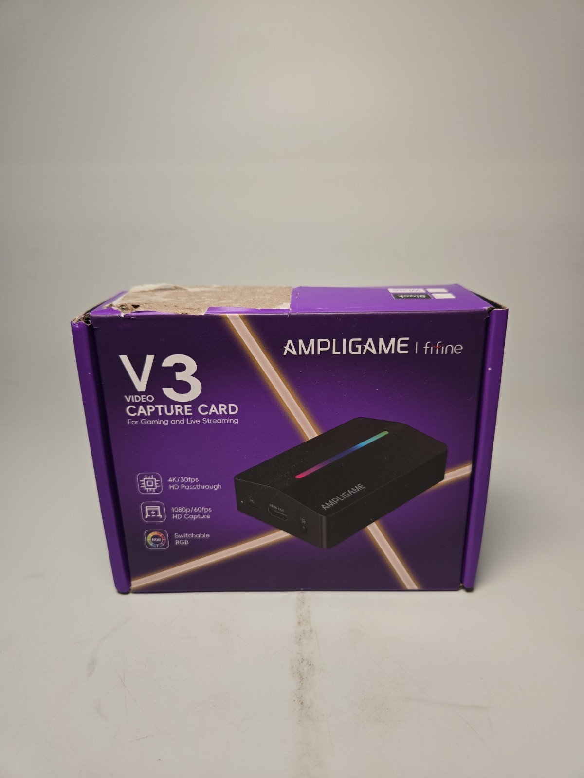 fifine AmpliGame V3 USB 3.0 Video Capture Card HDMI Output 4K Pass-Through