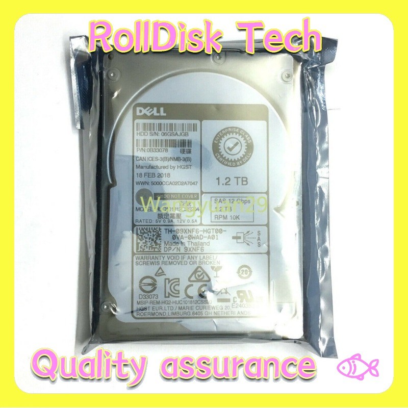 New DELL 9XNF6 09XNF6 HUC101812CSS204 1.2TB 12G 10K 2.5" SAS HDD HARD DRIVE