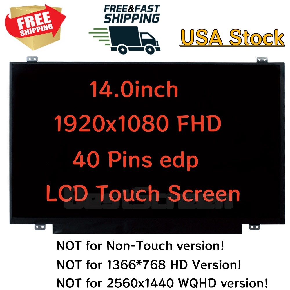 Lenovo FRU: 01LW093 LED LCD On-Cell Touch Screen 14" FHD IPS Replacement Display