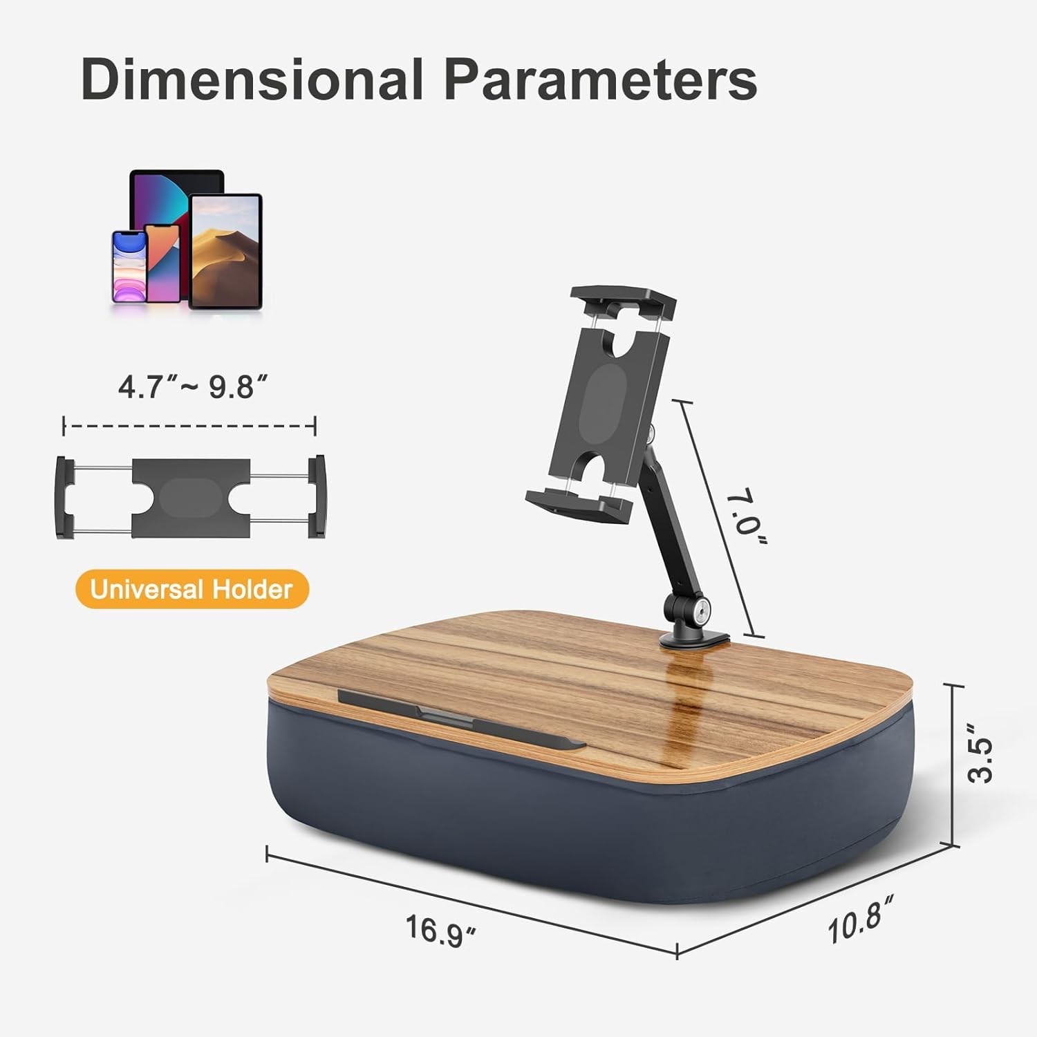 Ergonov Tablet Pillow Stand in Muted Grey