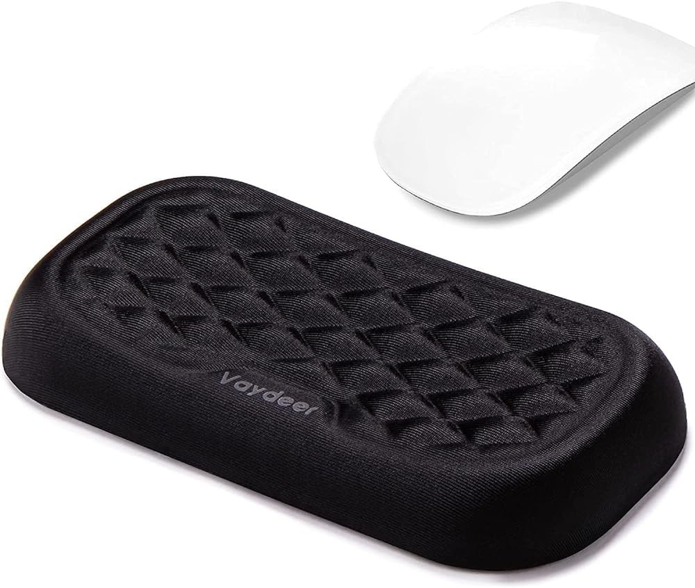 Vaydeer Mouse Wrist Rest Pad, Memory Foam Hand Support Small, Black