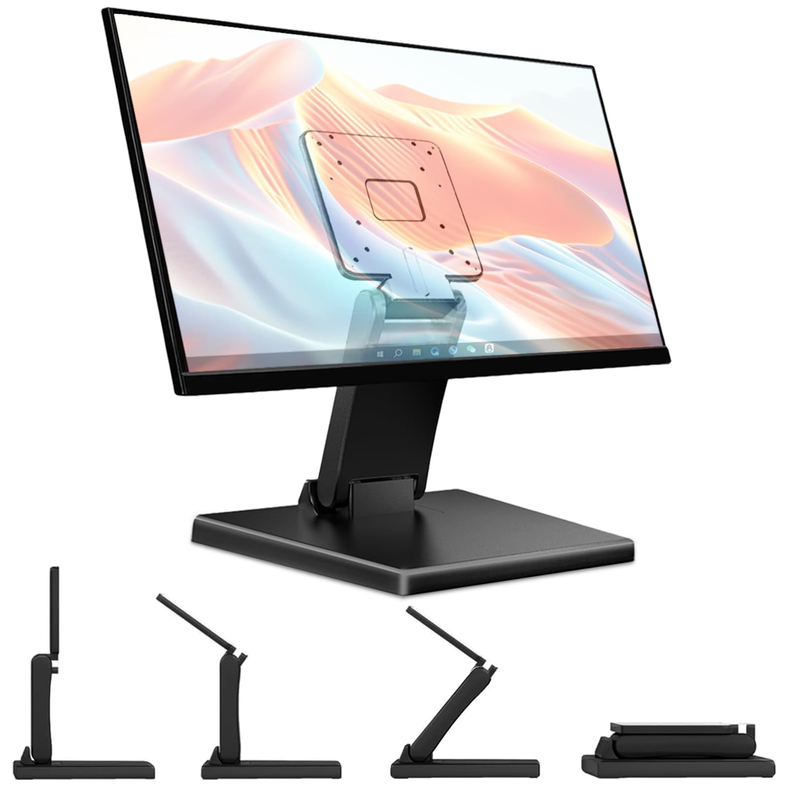 Low Profile Foldable Monitor Stand Lay Flat 1224 Inch VESA 75x75mm 100x100mm