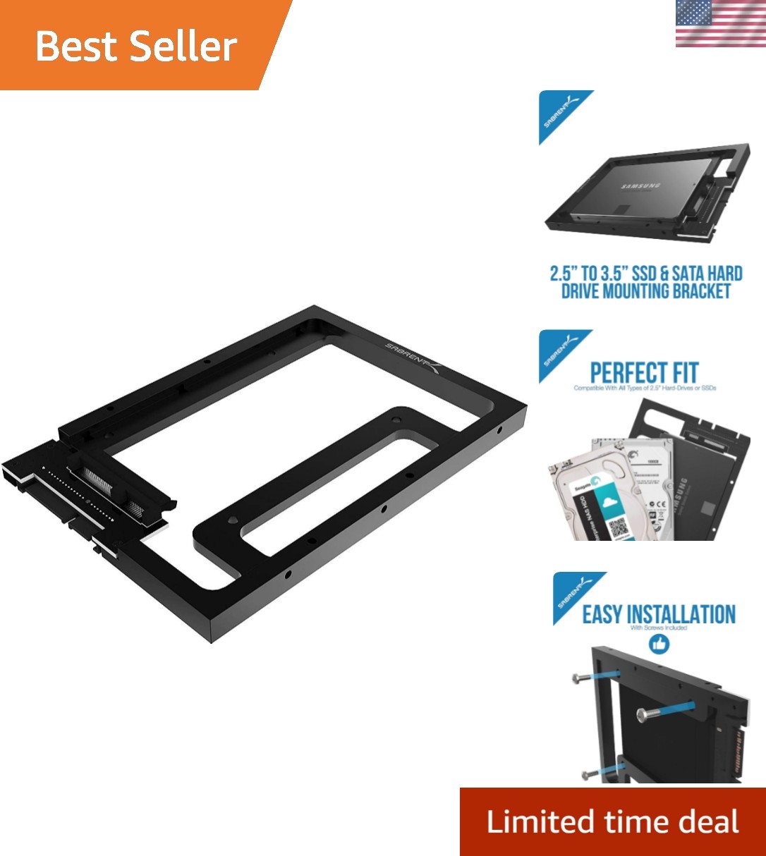 2.5in SSD/HDD to 3.5in Bay Adapter Kit BK-PCBS