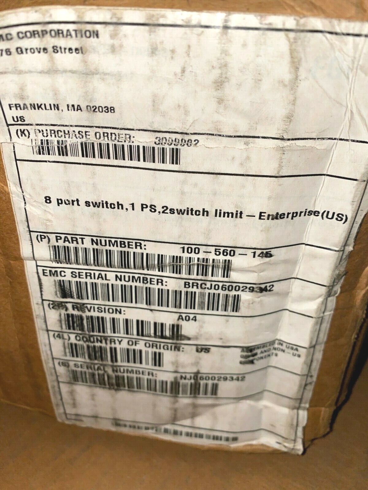 EMC Brocade Silkworm 8 port 2Gb Fibre Channel Switch  100-560-145 ✅❤️️✅❤️️✅❤️️ 
