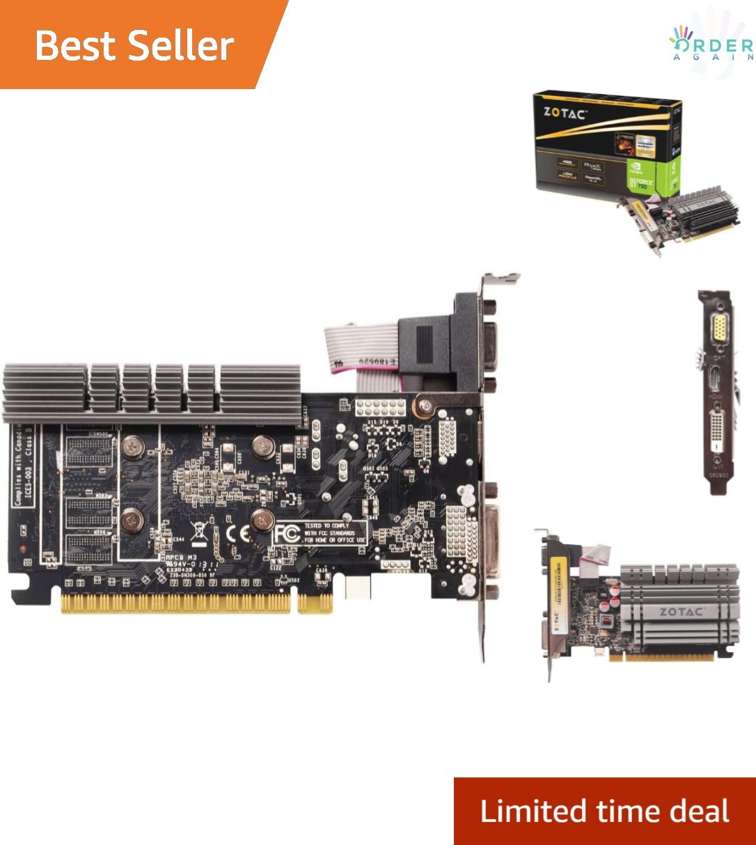 Graphics Card GeForce GT 730 4GB DDR3 Low Profile PCIe Gaming Video