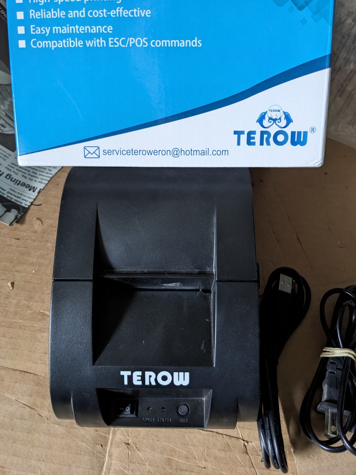 Terow Point Of Sale Black Thermal Receipt Printer POS-5890K USB