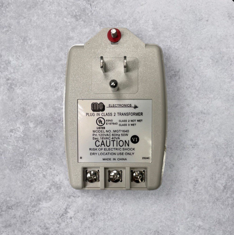 MG Electronics Plug In 16.5VAC Class 2 Transformer MGT1640P 40 VA  - NEW