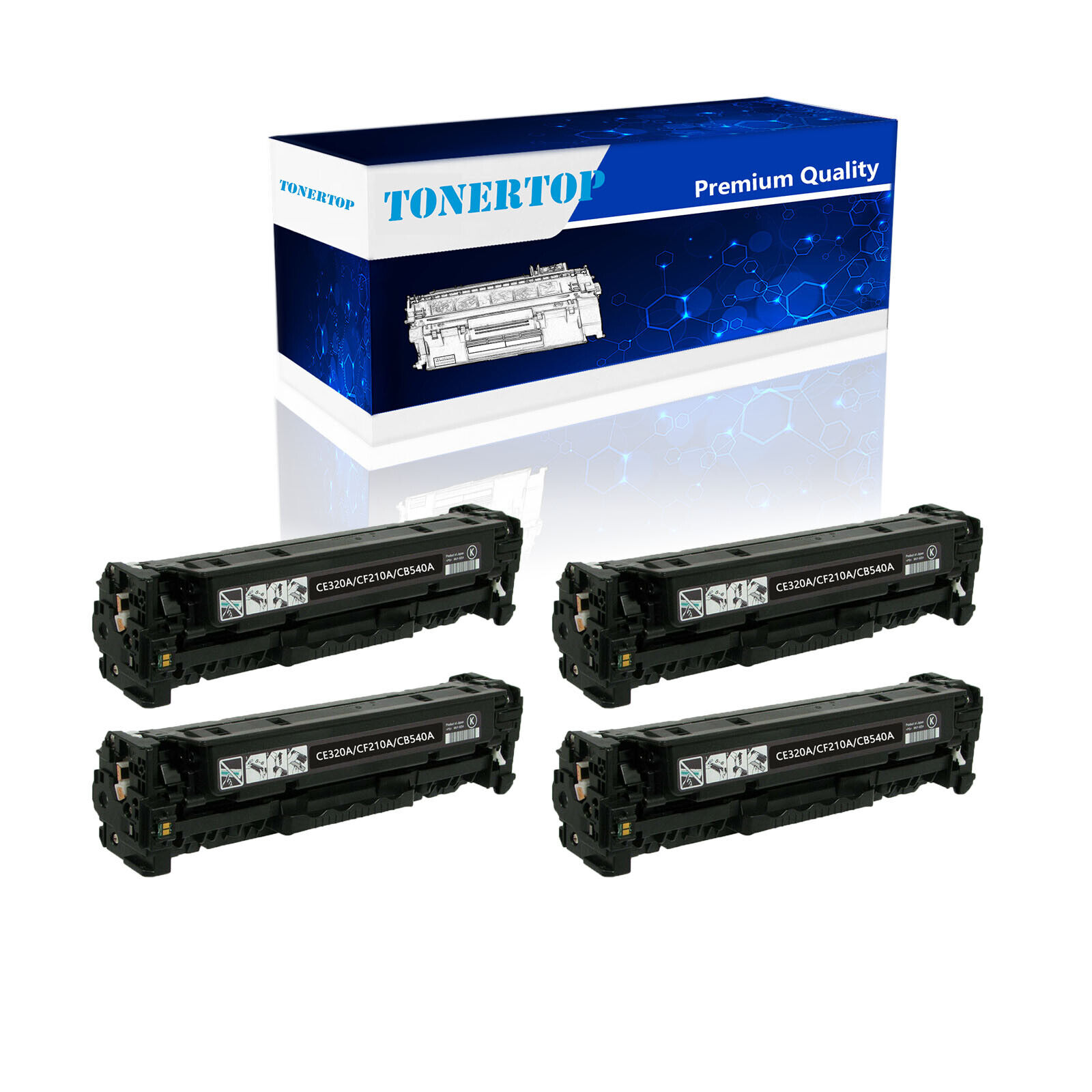 4PK CE320A 128A Toner Cartridge Black Fit For HP LaserJet Pro CM1415FNW CP1525NW