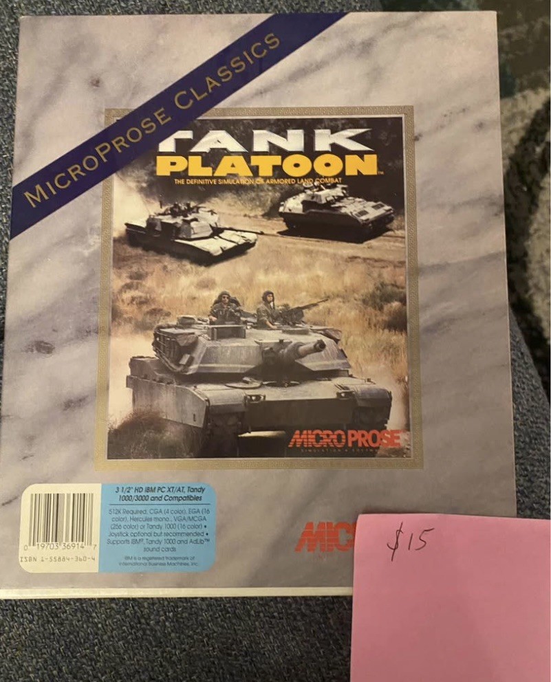 MicroProse M1 Tank Platoon Vintage IBM PC Boxed Manual 3.5" Floppy Disks