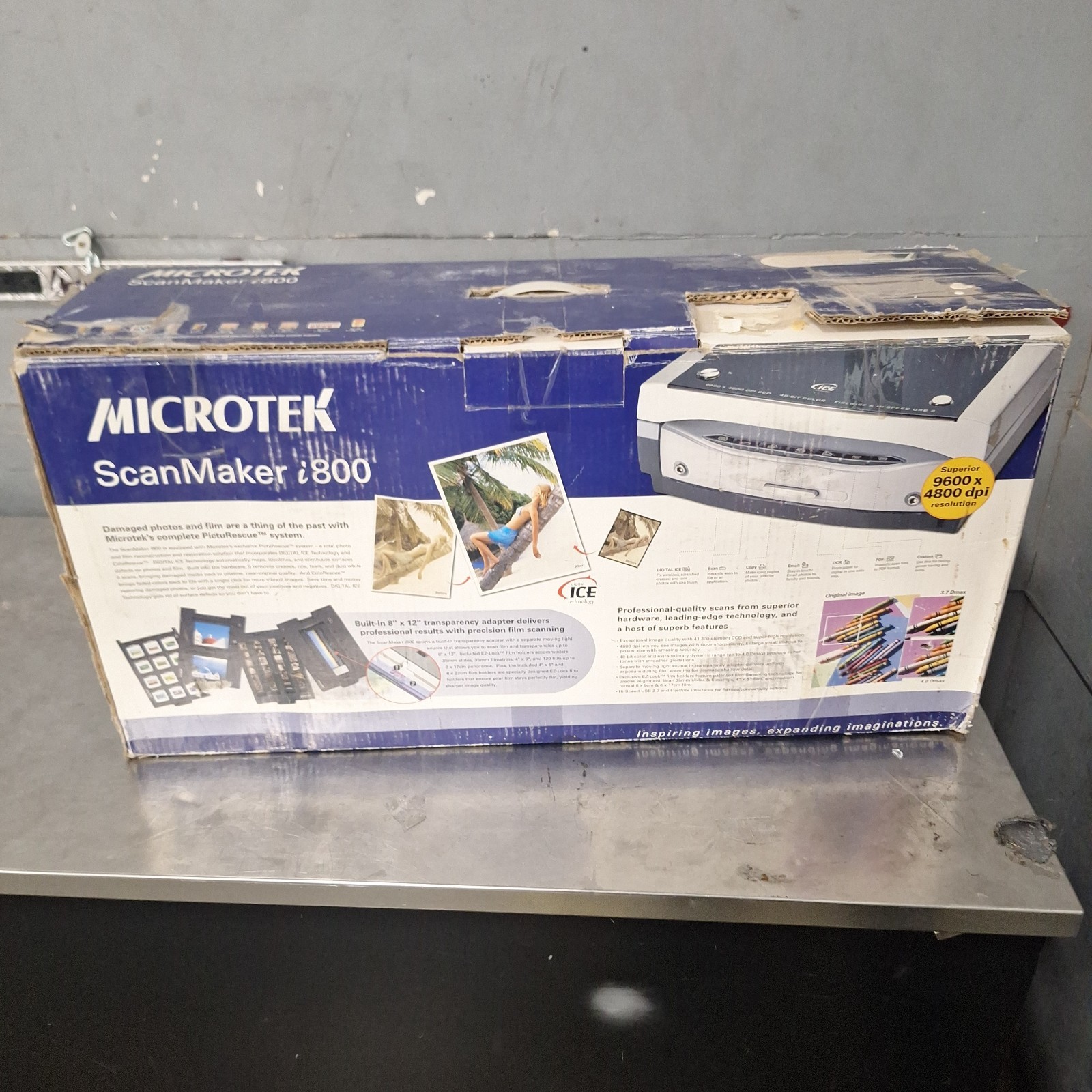 Microtek ScanMaker i800 Flatbed Film Scanner 9600x4800 USB FireWire MRS-9600TFU2