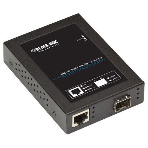 Black Box Gigabit Poe+ Pse Media Converter - Network [rj-45] - 1x Poe+ [rj-45]
