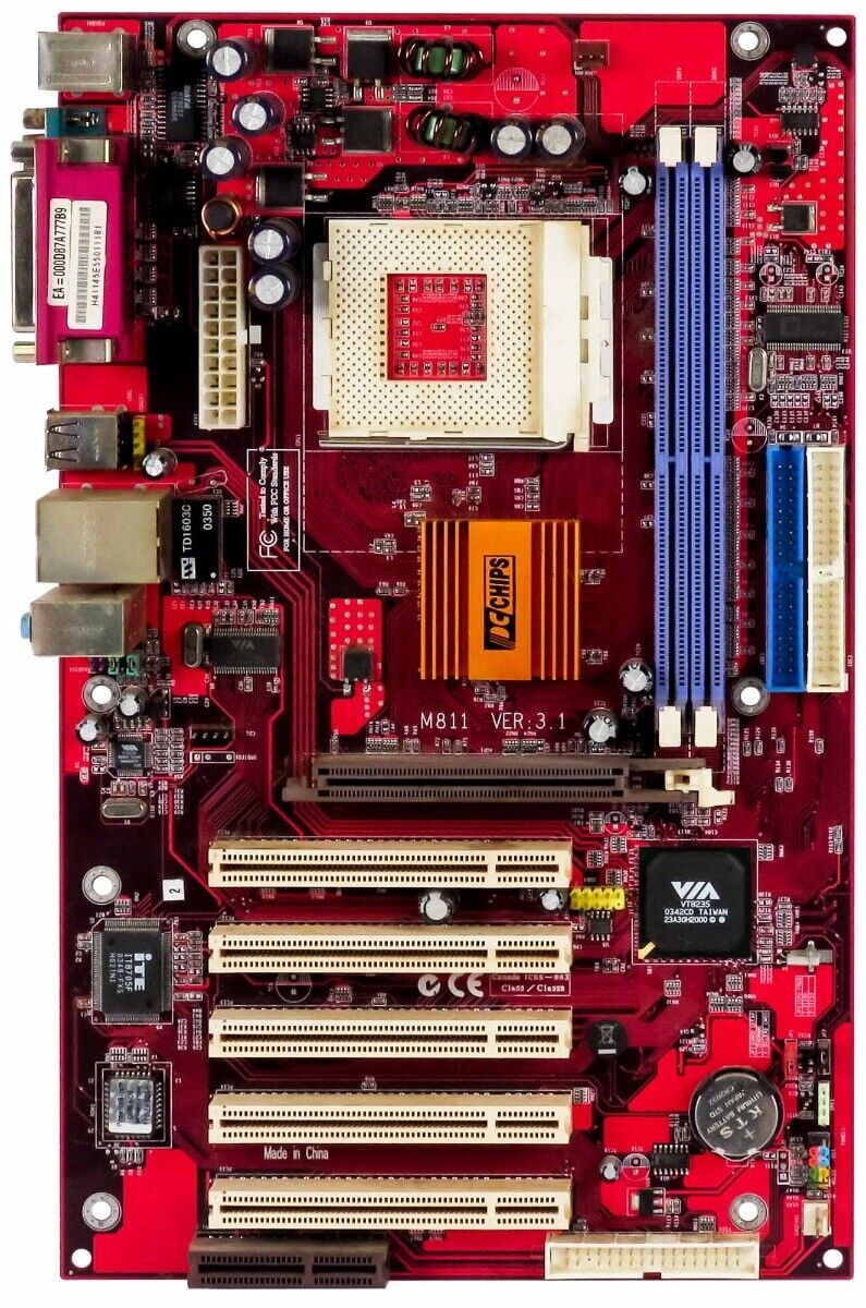 PC Chips M811 Ver:3 .1 KT266A Socket 462 2x DDR AGP 5x PCI Cnr ATX
