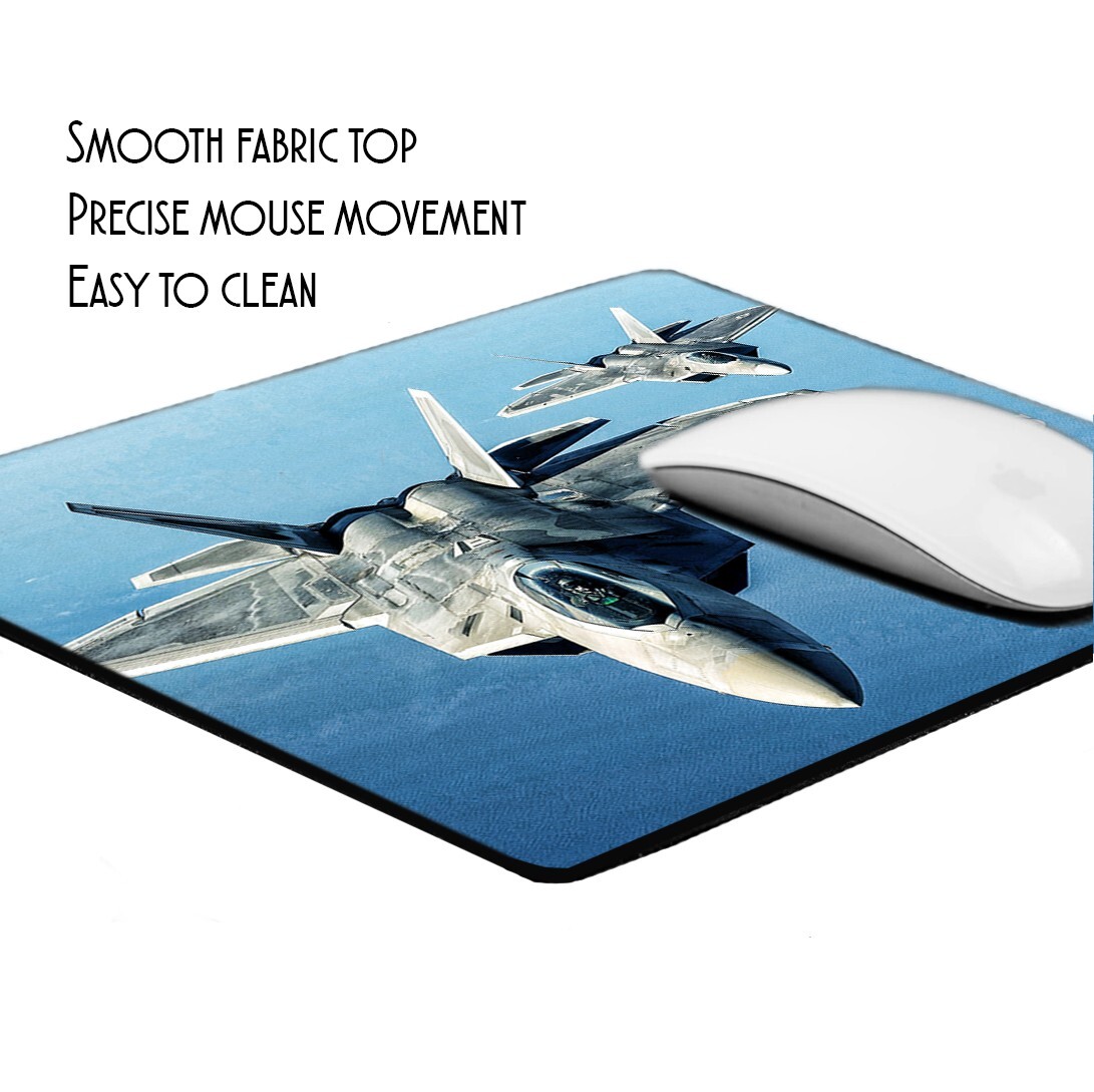 Air Force F22 Military Jet Supersonic Stealth Fighter Jet Design Mouse Pad