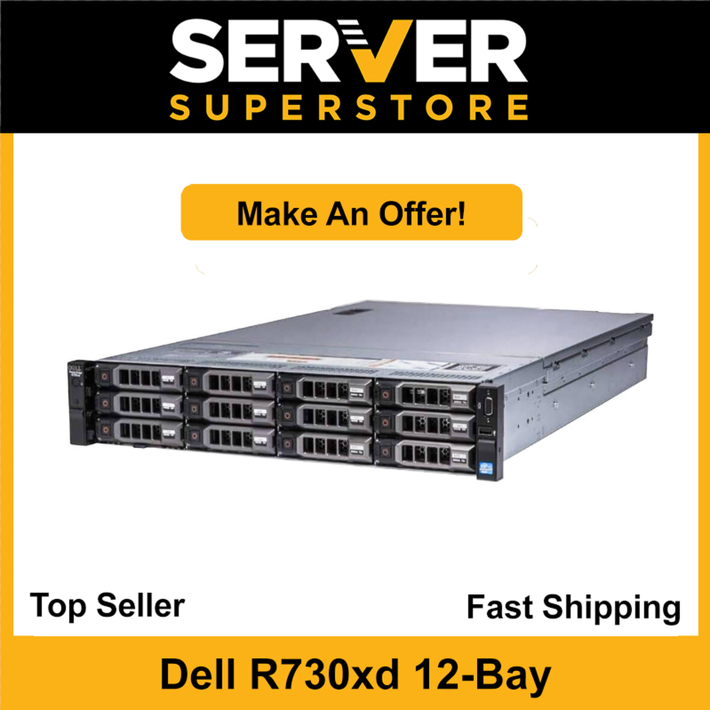 Dell PowerEdge R730XD Server 2x E5-2620 V4 =16 Cores H730P 64GB RAM 4x 6TB SAS