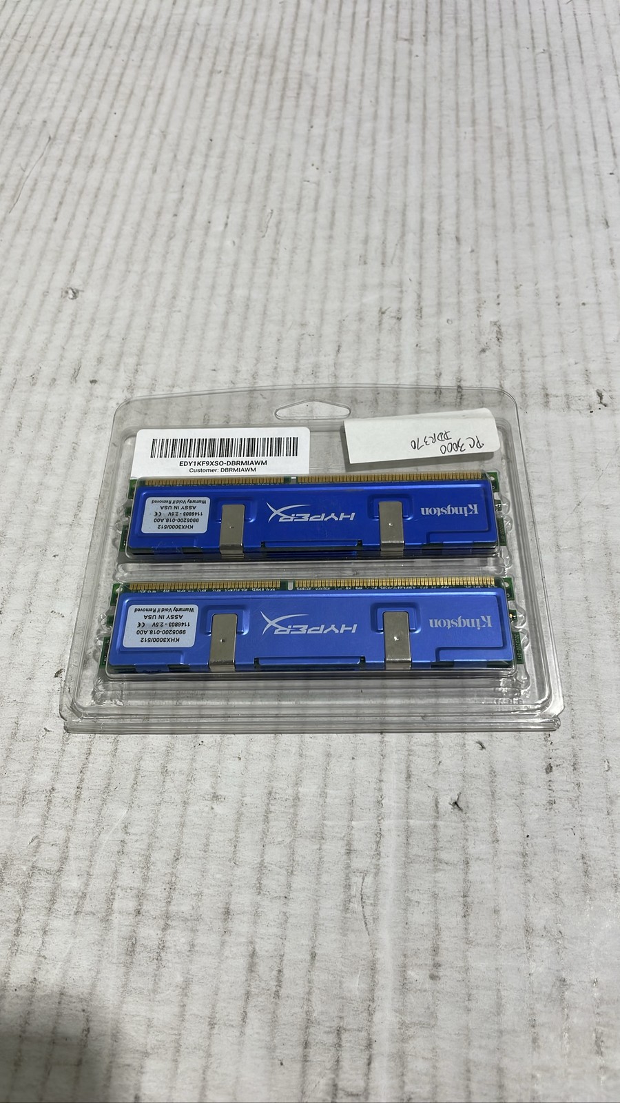 Kingston HyperX KHX3000/512 512MB Blue DDR RAM Memory Heat Spreader Lot of 2
