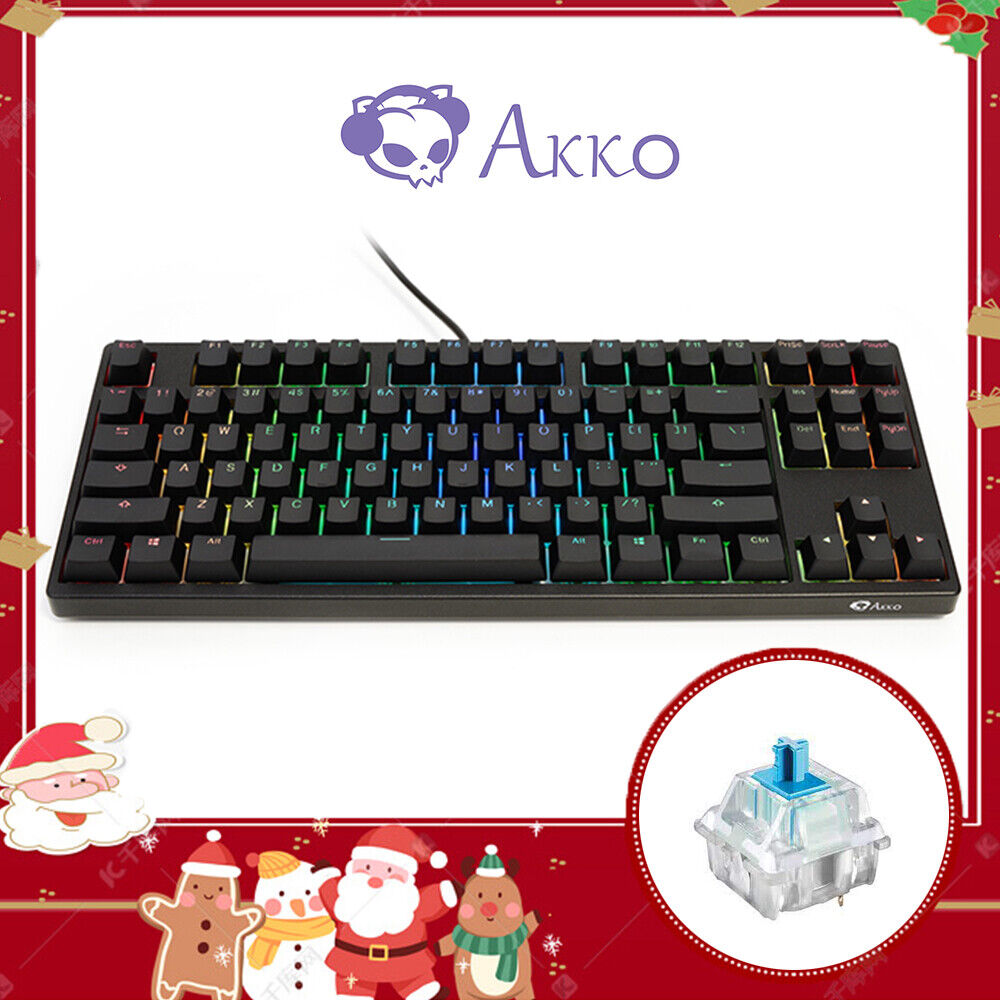 AKKO 3087S Mechanical Gaming Keyboard 87-Key RGB Rainbow Backlit USB TKL GIFT