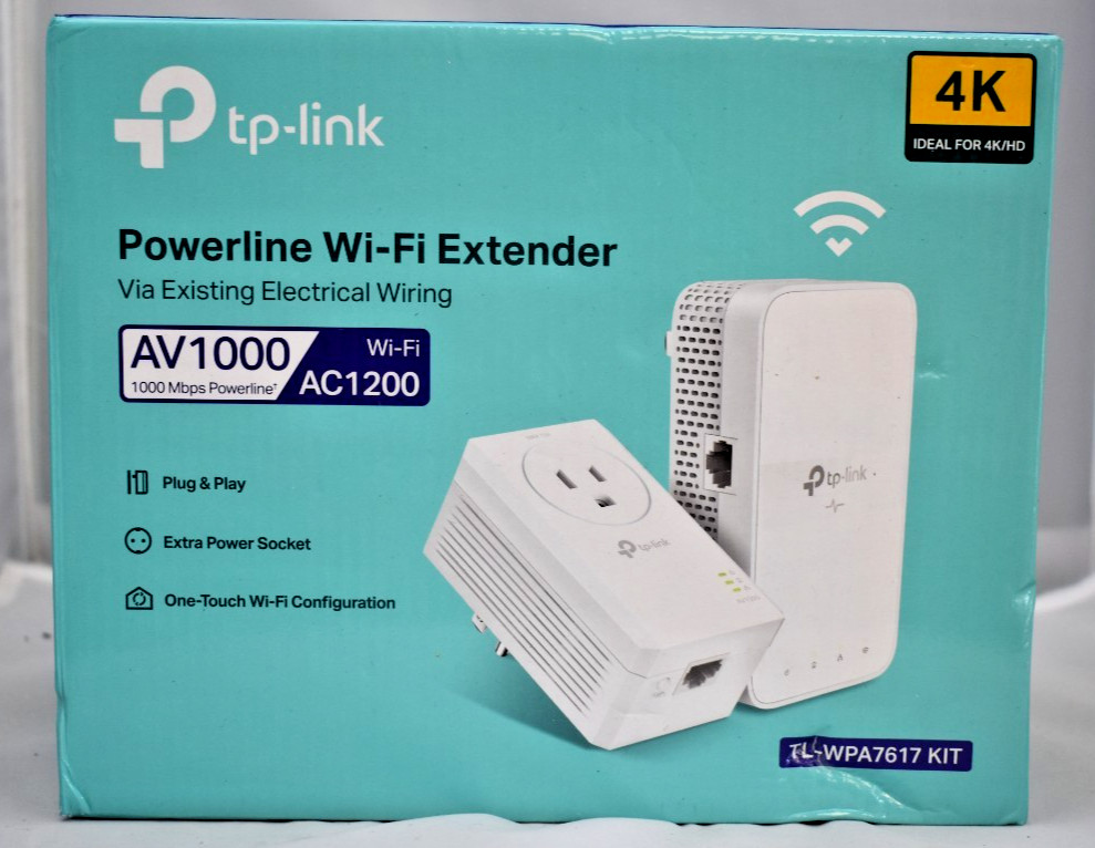 TP-Link TL-WPA7617 Kit AV1000 Gigabit Powerline Wi-Fi Extender AC1200