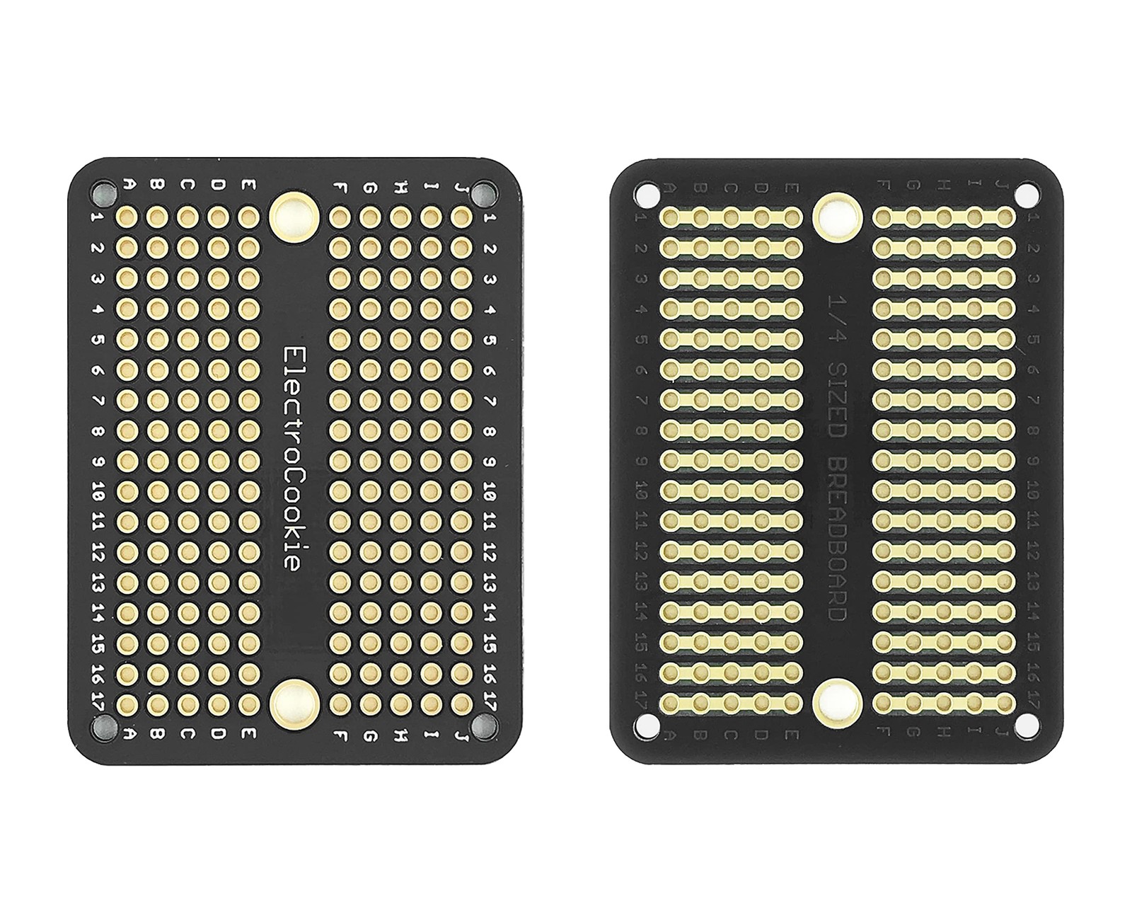 50 PCS Mini PCB Prototype Board Solderable Breadboard Black GoldPlated DIY