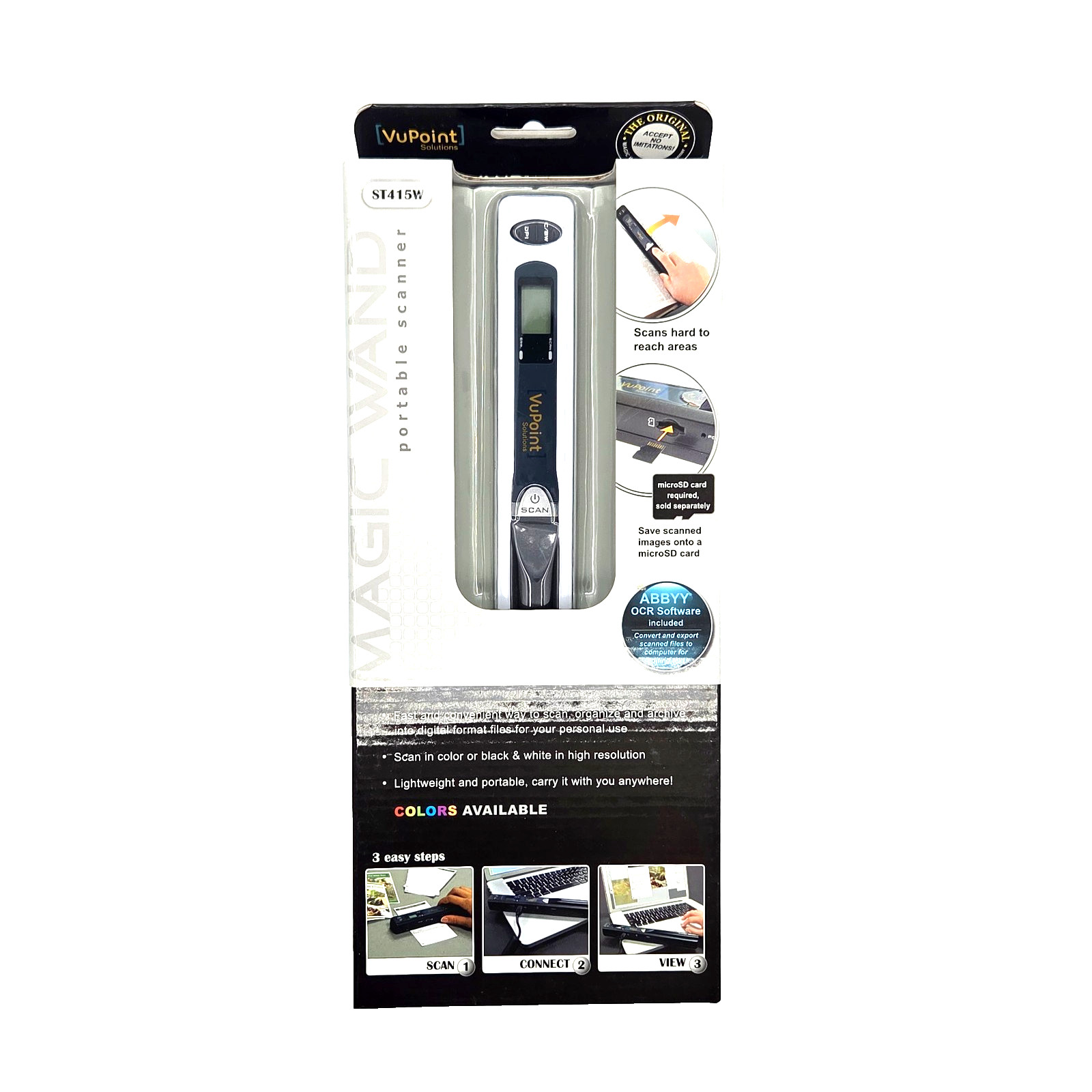VuPoint Solutions Magic Wand ST415 White Handheld Portable Scanner • New NIB
