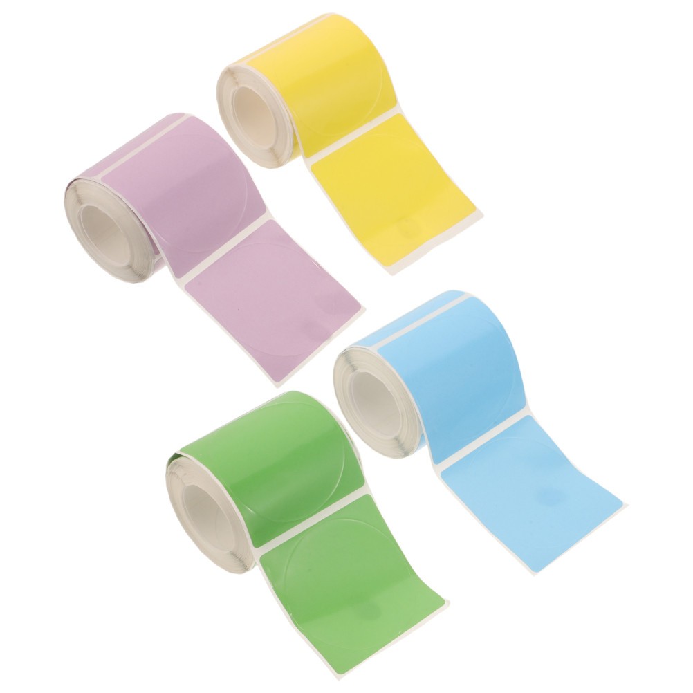 4 Rolls Round Direct Thermal Labels, 2" Stickers, 140pcs/Rolls
