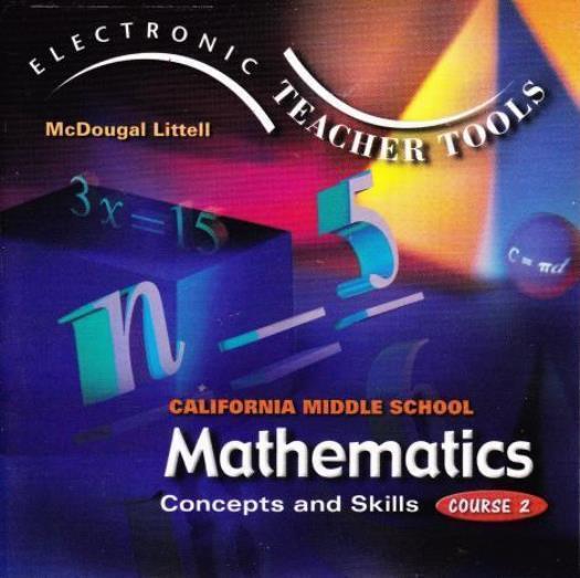 McDougal Littell Middle School Math 2: Electronic Teacher Tools PC MAC CD exams