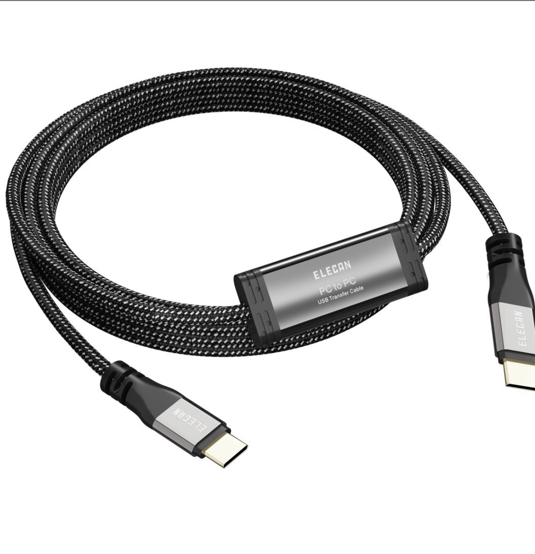 Elecan High Speed USB 3.1 PC To PC Transfer Cable 6Ft. For Windows, MacOS, USB C