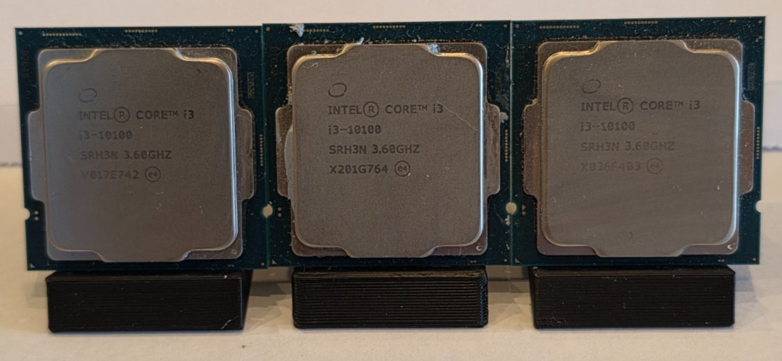 LOT of 3 Intel Core i3-10100 3.60GHz 4-Core CPU Processor SRH3N