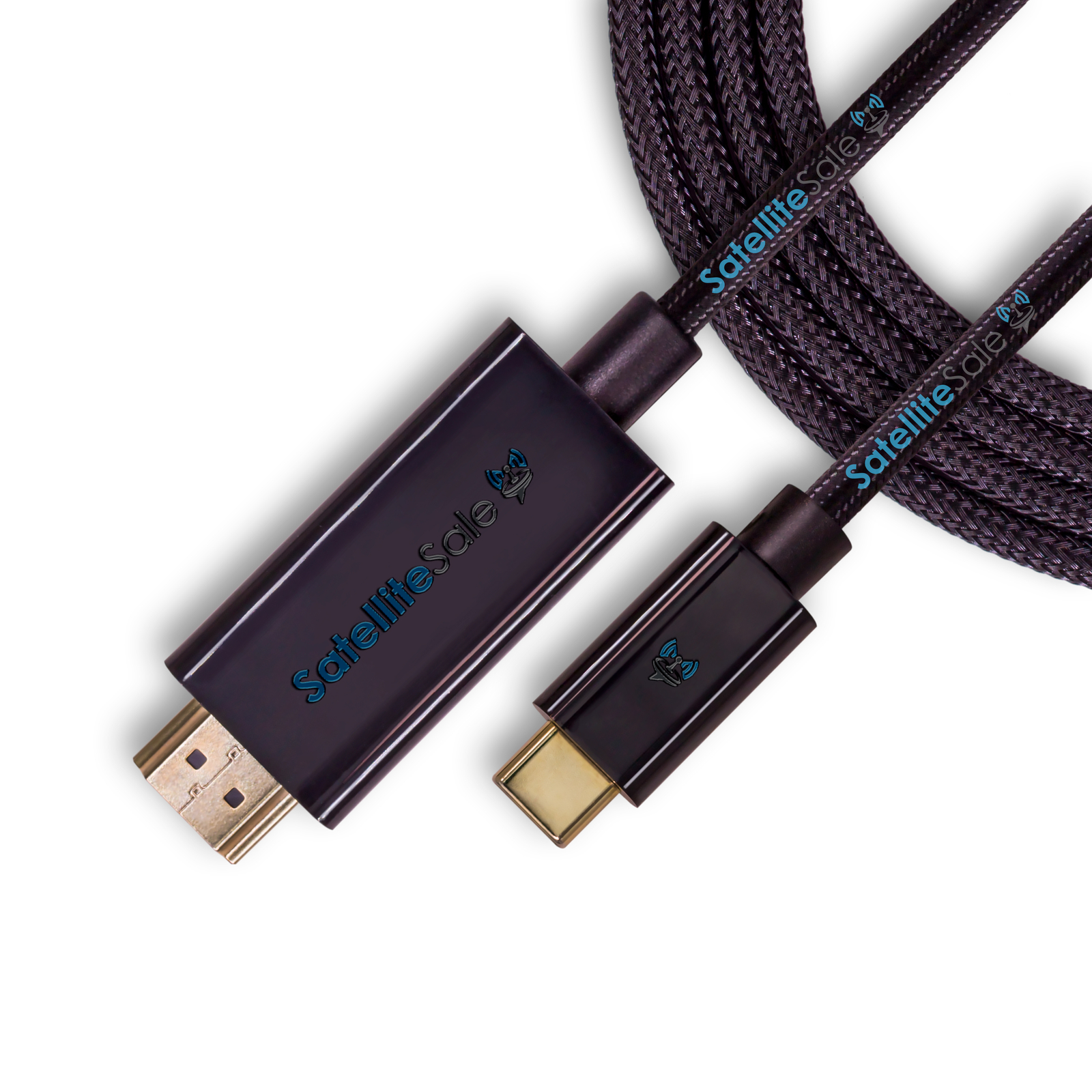 SatelliteSale USB Type C to HDMI Cable Adapter 4K/30Hz Black Cord
