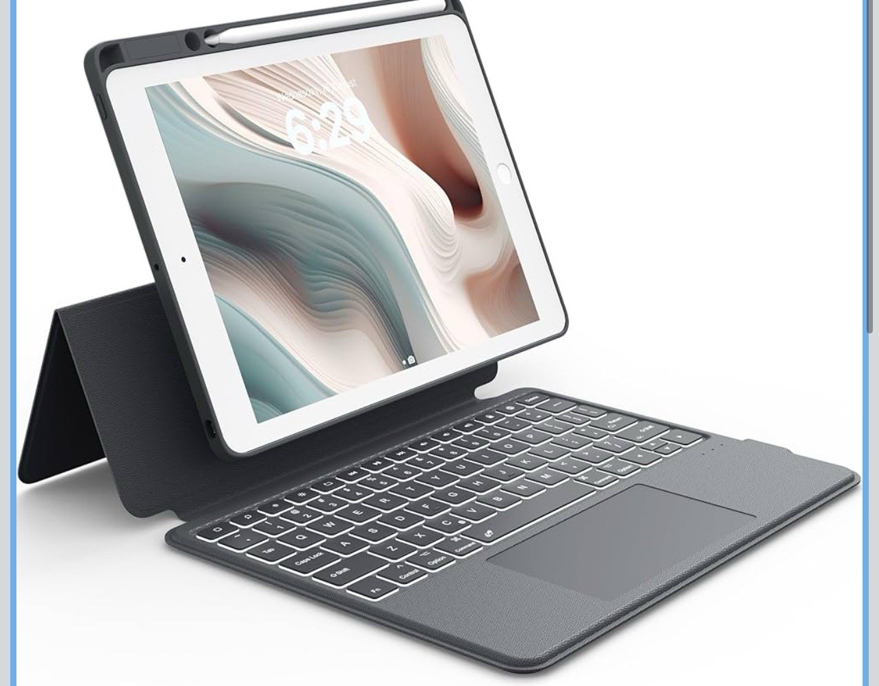 CHESONA Rugged Keyboard Case for iPad 9th 2022/8th/7th Generation, Magnetic 10.2
