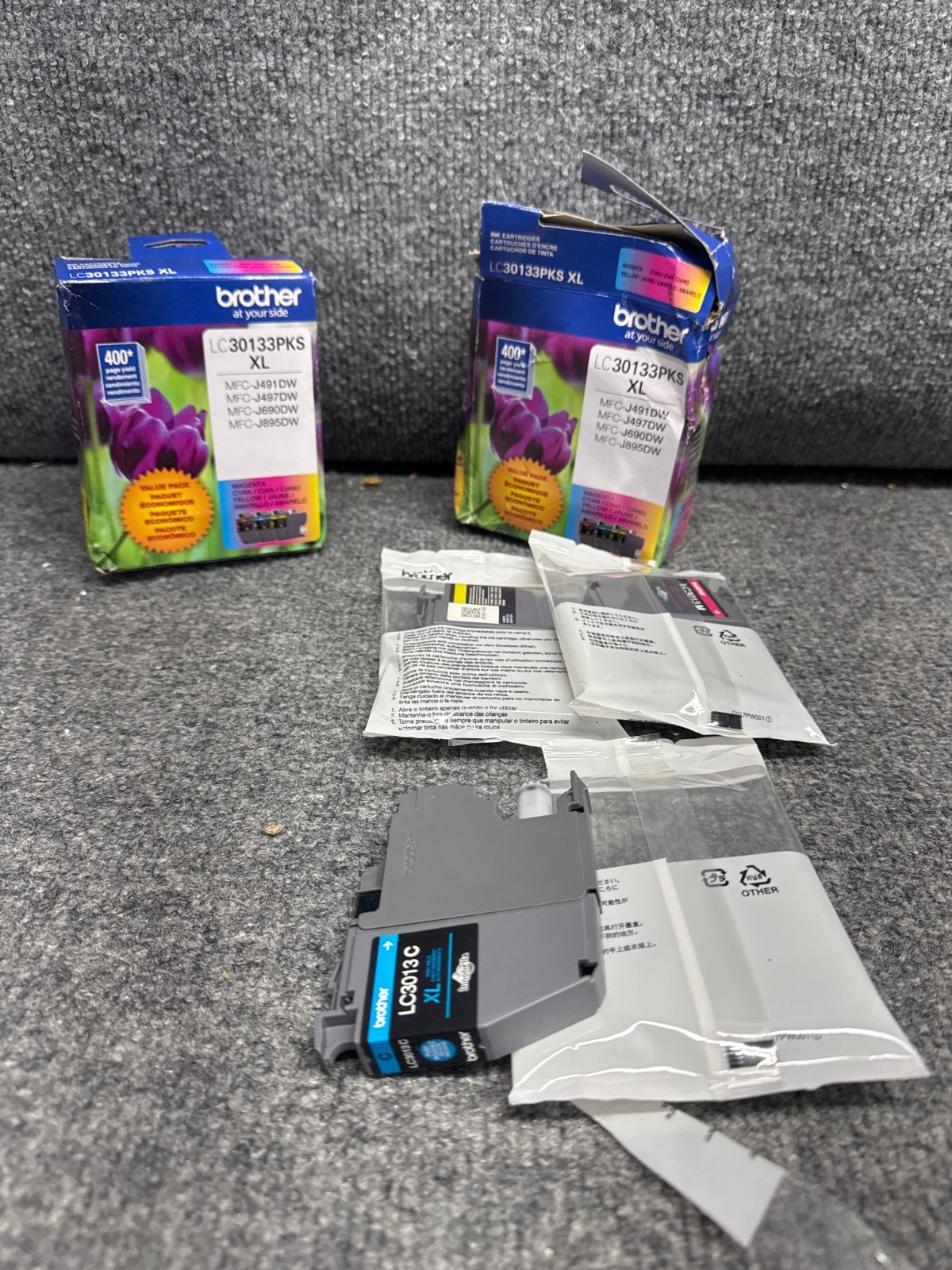 2 x  Brother LC30133PKS XL High-Yield 3-Pack Ink Cartridges -Cyan/Magenta/Yellow