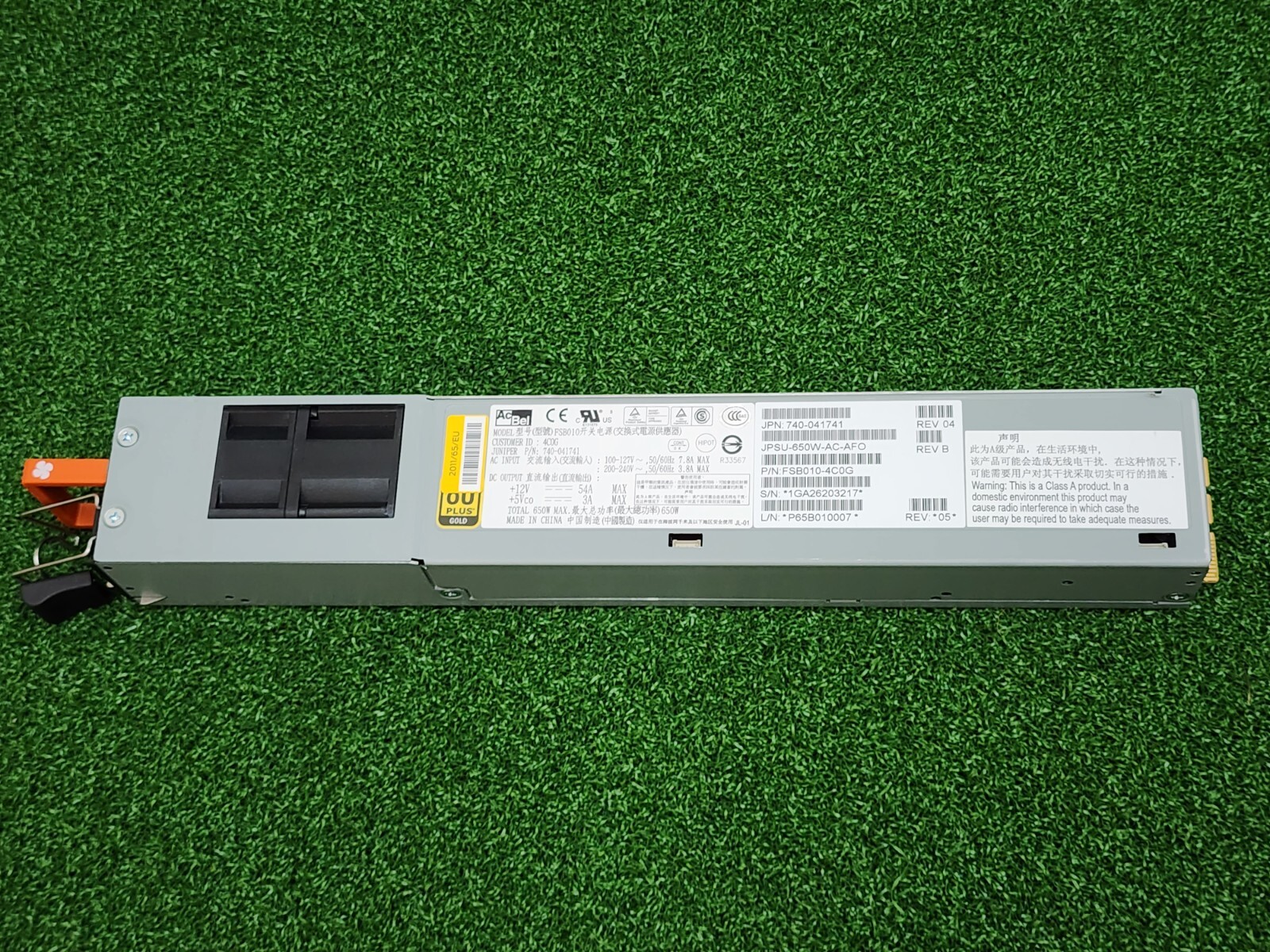 Juniper Networks JPSU-650W-AC-AFO AC Power Supply FSB010-4C0G